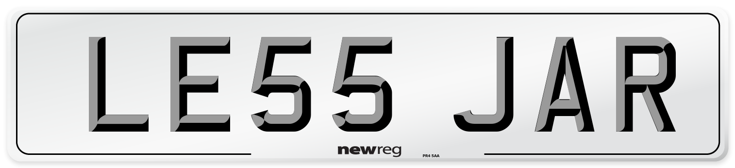 LE55 JAR Number Plate from New Reg